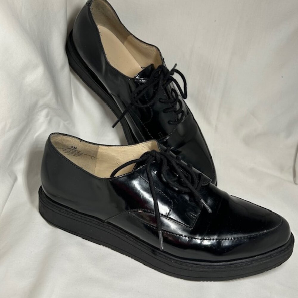 NINE WEST BARBIERI Black Patent Oxfords - Picture 7 of 14